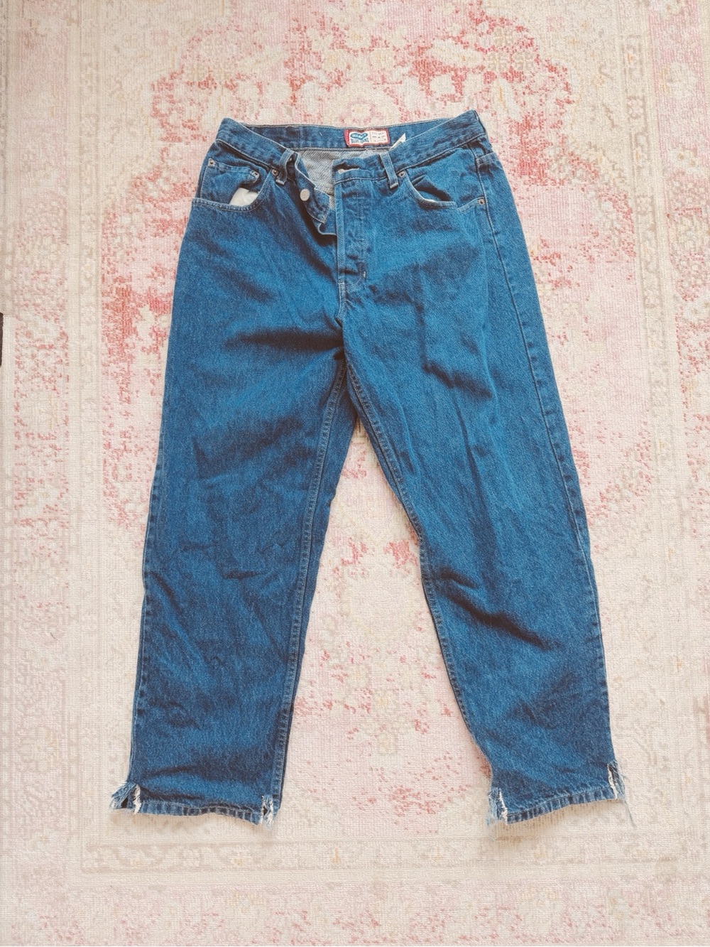 Old Navy, Men’s Vintage Dark Blue Denim Jeans with Red Label